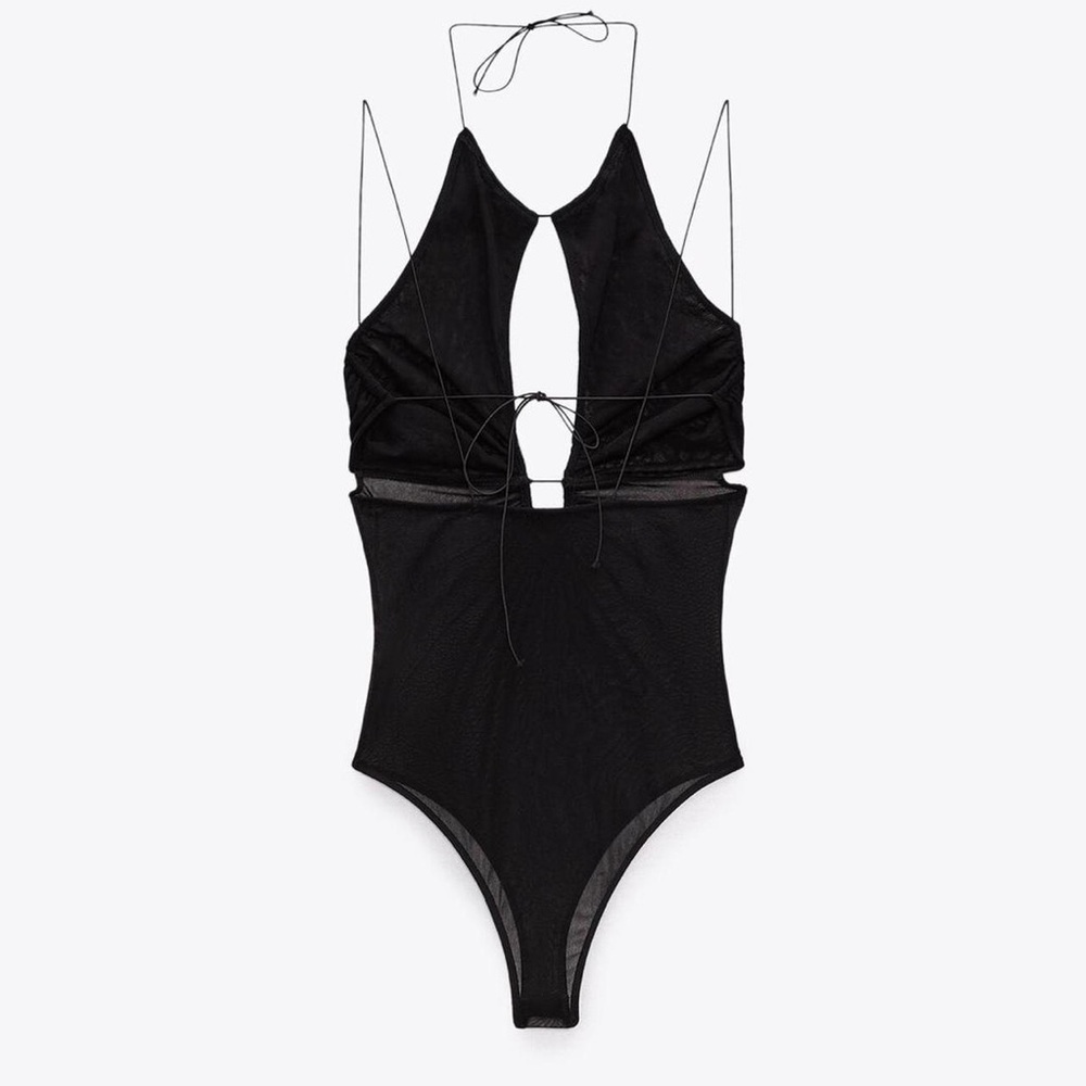 Tulle Halter Neck Bodysuit - Picture 6 of 10